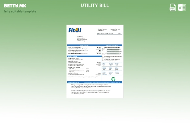 Шаблон за комунални сметки за гас во модерен стил Шведска Fitol